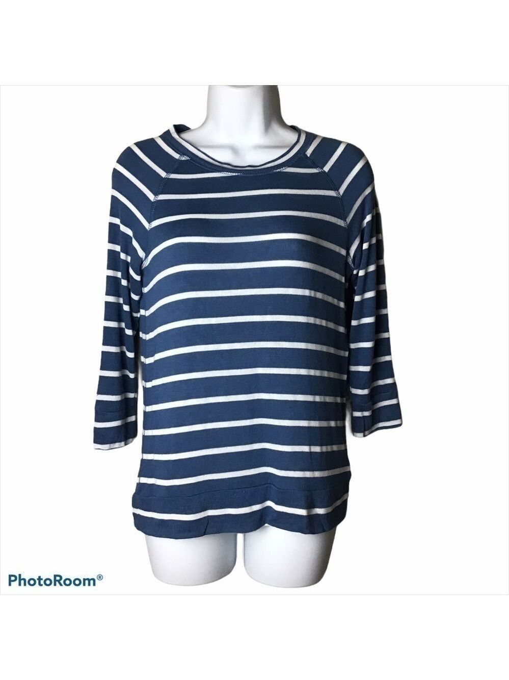 𝅺MIX by 41 Hawthorn Blue and White Striped Top